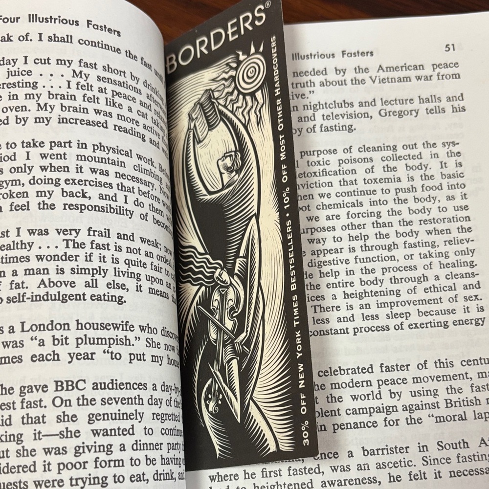 Fasting: The Ultimate Diet Book by Alan Cott, M.D. - Borders Bookmark 1998 - Picture 7 of 9
